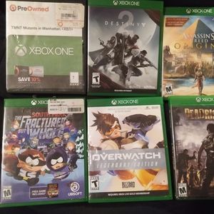Xbox one games, lego dimensions base, and wii game